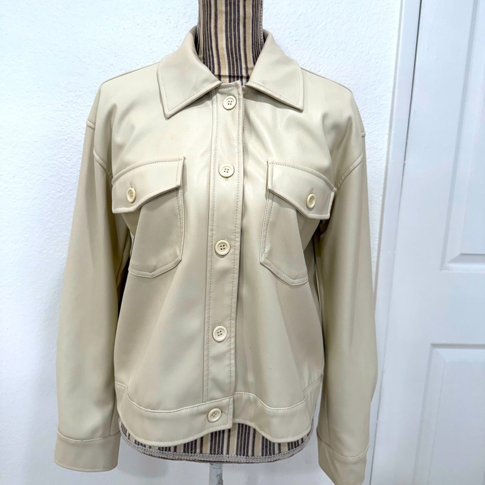 Steve Madden Faux Leather jacket medium Cream